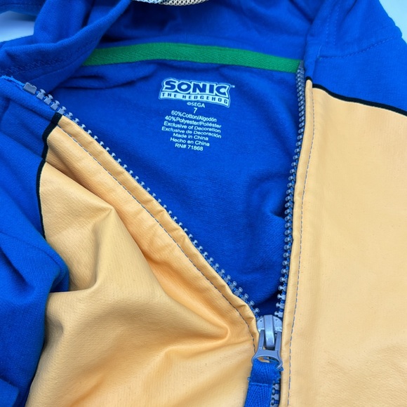 Kids Sonic the Hedgehog sweatshirt with hood and built in mask SEGA - Size 7 - Picture 4 of 5